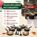 Conjunto Panelas Antiaderente 10 Peças Teflon Várias Cores