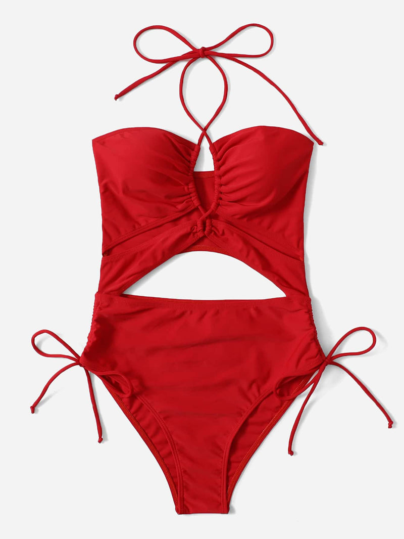 Maiô Halter Com Amarração Lateral E Design Minimalista