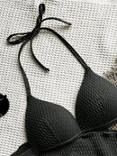 Conjunto Biquíni Halter Com Bojo Push-Up E Saída De Praia Combinando