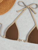 Biquíni Halter Com Bojo Triangular E Modelagem Clássica