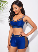 Conjunto Praia Com Top Tela E Short Esportivo