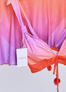 Conjunto Praia Ombre Com Top Frente Única E Saia Drapê