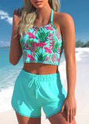 Conjunto Praia Top Cropped E Short Com Pompons