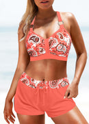 Conjunto Praia Com Top Estampado E Short Esportivo