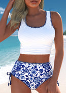 Biquíni Texturizado Cintura Alta Com Top Cropped