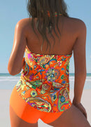 Maiô Listrado Frente Única Com Caimento Plissado