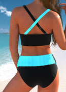 Biquíni Texturizado Com Faixa Transpassada Assimétrica
