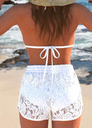 Conjunto Praia Com Top Cortininha E Short Rendado