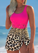 Maiô Estampado Floral Com Saia Assimétrica E Laço Lateral