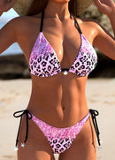 Biquíni Animal Print Com Paetês E Amarração Lateral