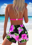 Conjunto Praia Top Texturizado Com Short Estampado Floral