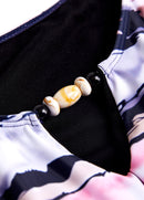 Tankíni Floral Com Recorte Frontal E Gradiente Suave