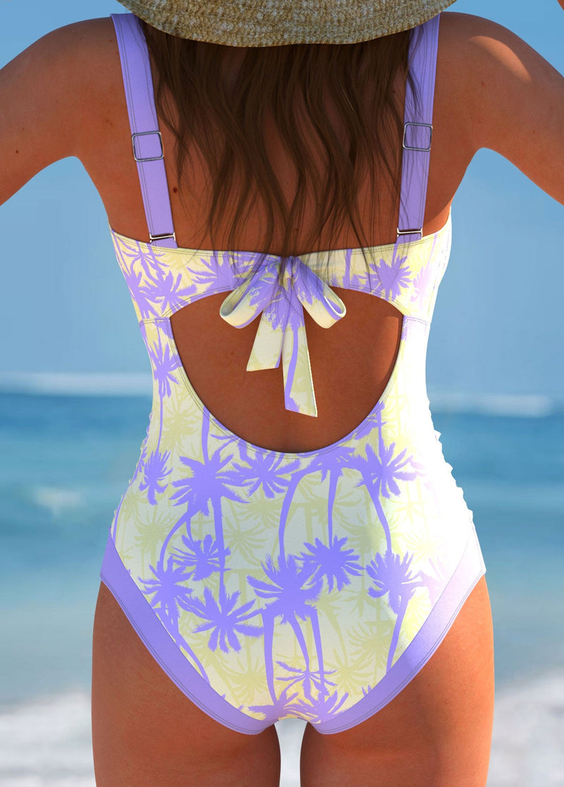 Maiô Texturizado Com Decote Reto E Detalhe Contrastante