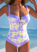 Maiô Texturizado Com Decote Reto E Detalhe Contrastante