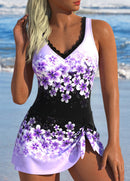 Maiô Estampado Com Saia Assimétrica E Amarração Lateral