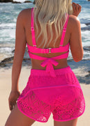 Conjunto Praia Top Transpassado E Short Rendado