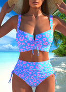 Biquíni Estampado Animal Print Com Cintura Alta Ajustável