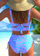 Biquíni Estampado Animal Print Com Cintura Alta Ajustável