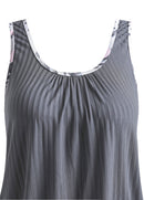 Tankíni Plissado Com Detalhes Estampados E Short Tropical