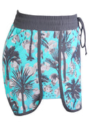 Tankíni Plissado Com Detalhes Estampados E Short Tropical