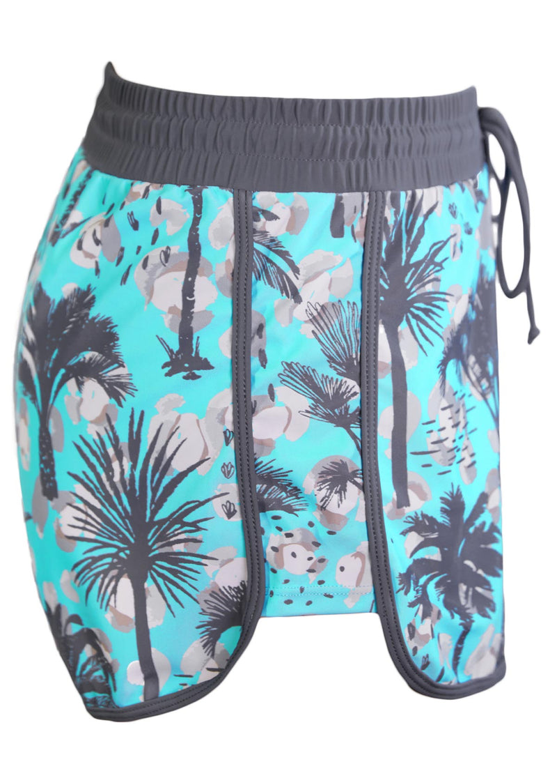 Tankíni Plissado Com Detalhes Estampados E Short Tropical