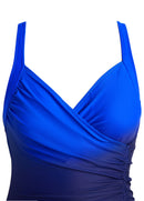 Maiô Bicolor Com Decote Transpassado E Ajuste Lateral