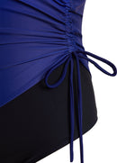 Maiô Bicolor Com Decote Transpassado E Ajuste Lateral