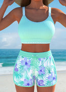 Conjunto Praia Top Cropped E Short Estampado