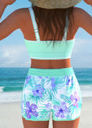 Conjunto Praia Top Cropped E Short Estampado
