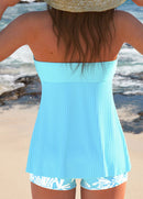 Tankíni Plissado Frente Única Com Babado Central