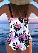 Maiô Estampado Floral Com Decote Transpassado E Laço Lateral