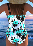 Maiô Estampado Floral Com Decote Transpassado E Laço Lateral