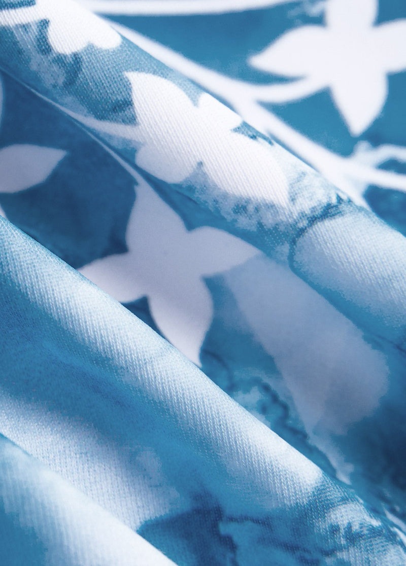 Maiô Estampado Floral Com Franzido E Laço Frontal