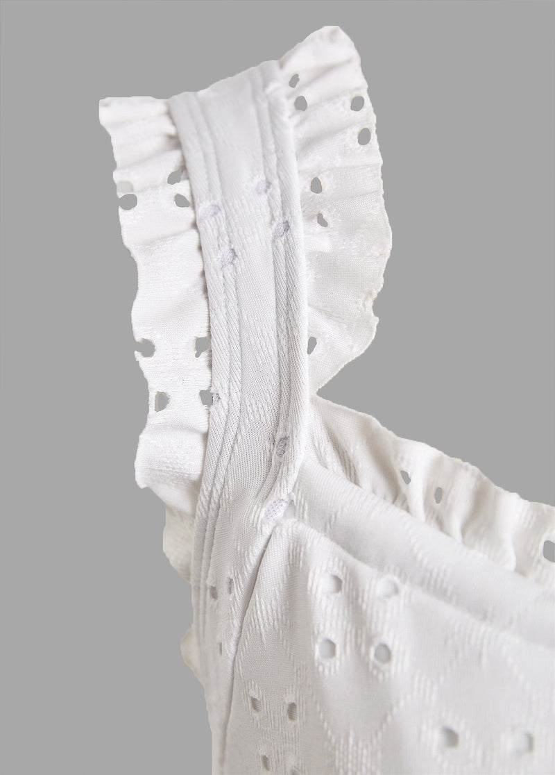 Maiô Estampado Floral Com Franzido E Laço Frontal