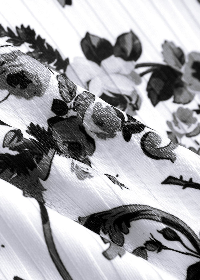 Maiô Estampado Floral Com Franzido E Laço Frontal