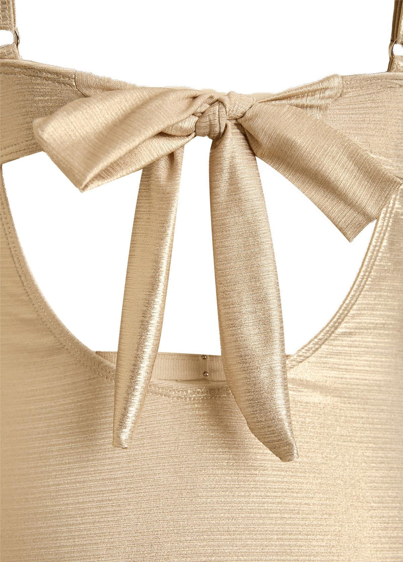 Maiô Acetinado Com Decote Cruzado E Cintura Drapeada