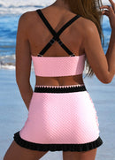 Conjunto Praia Top Transpassado E Saia Babado