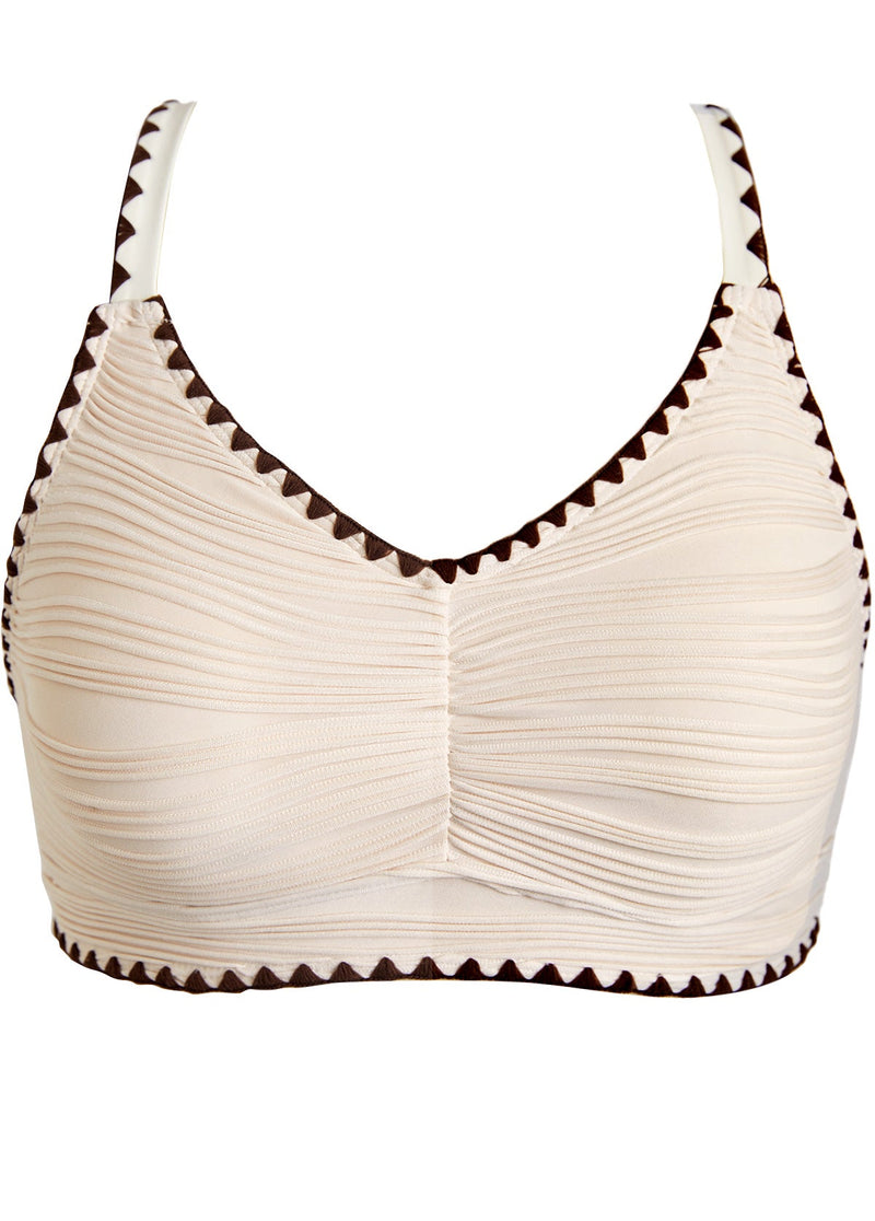 Biquíni Bicolor Cintura Alta Com Laterais Trançadas