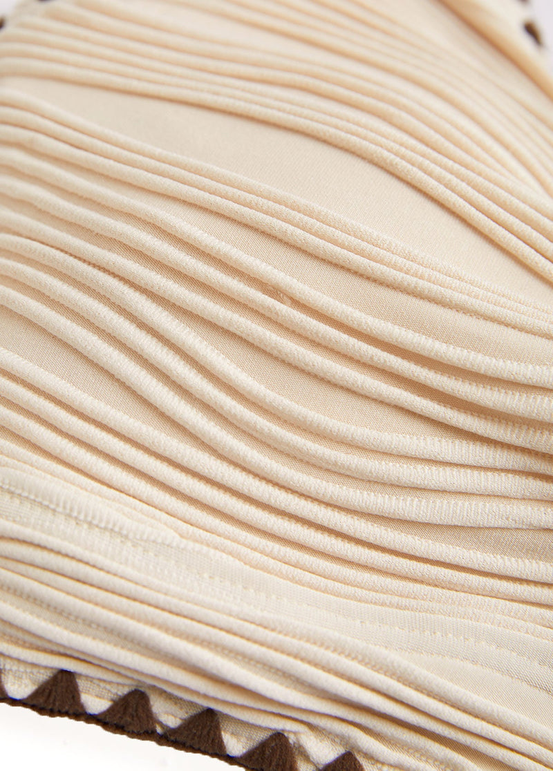 Biquíni Bicolor Cintura Alta Com Laterais Trançadas