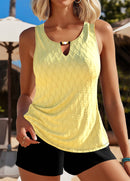 Tankíni Estampado Com Recorte Frontal E Alças Largas