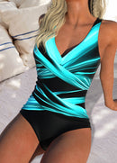 Maiô Estampado Com Decote Transpassado E Drapeado