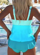 Tankíni Texturizado Com Camadas Contrastantes E Saia