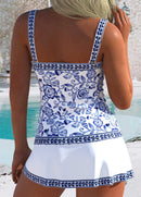 Tankíni Bicolor Com Alças Grossas E Saia Sobreposta