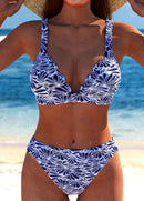 Biquíni Xadrez Com Top Estruturado E Acabamento Contrastante