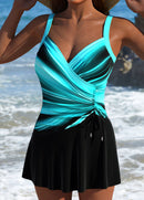 Maiô Estampado Com Saia Transpassada E Ajuste Lateral