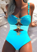 Maiô Texturizado Com Recortes E Estrela Decorativa