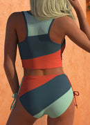 Biquíni Texturizado Cintura Alta Com Top Cropped