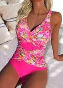 Maiô Estampado Com Recortes E Decote Transpassado