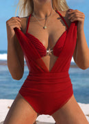 Maiô Renda Com Decote Profundo E Detalhe Central