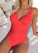 Maiô Floral Com Costas Abertas E Alças Decoradas